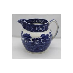 Vtg Copeland Spode Tower Blue White Transferware Pitcher